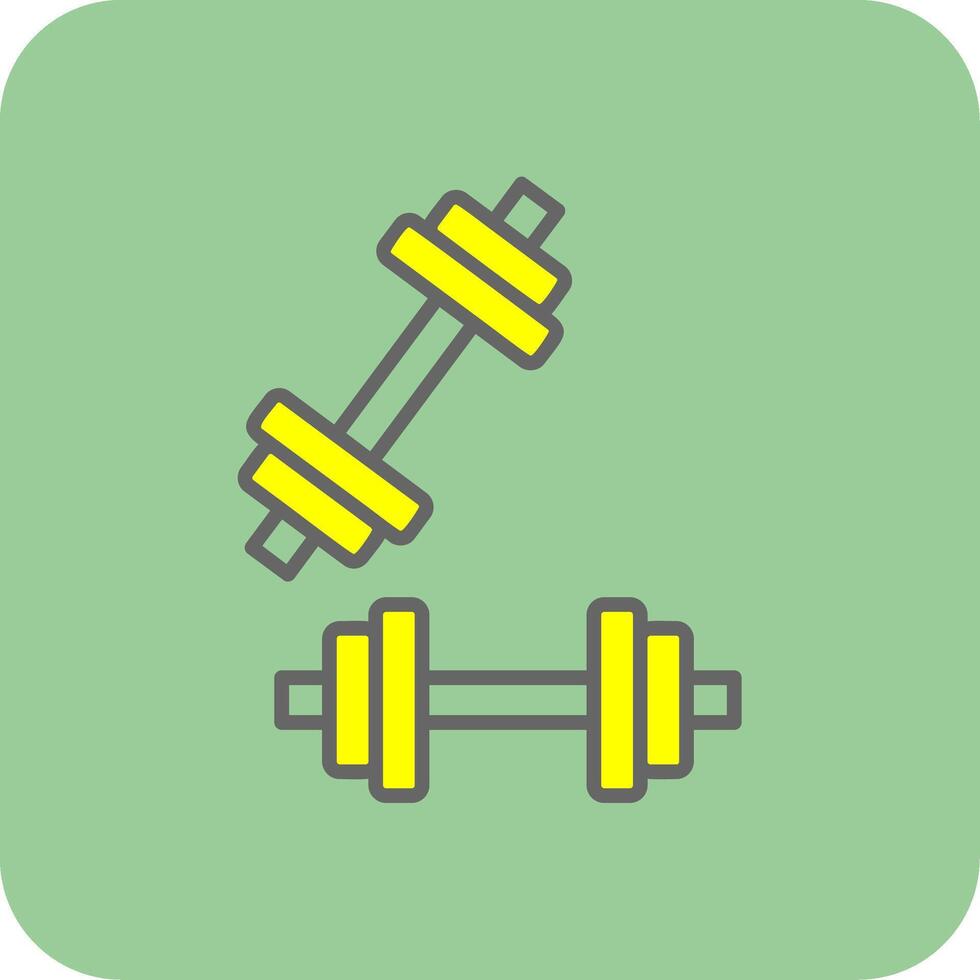 Dumbell Filled Yellow Icon vector