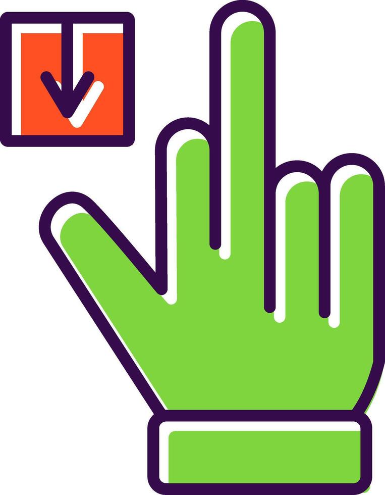 Tap Down filled Design Icon vector