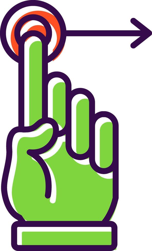 Hand Drag filled Design Icon vector