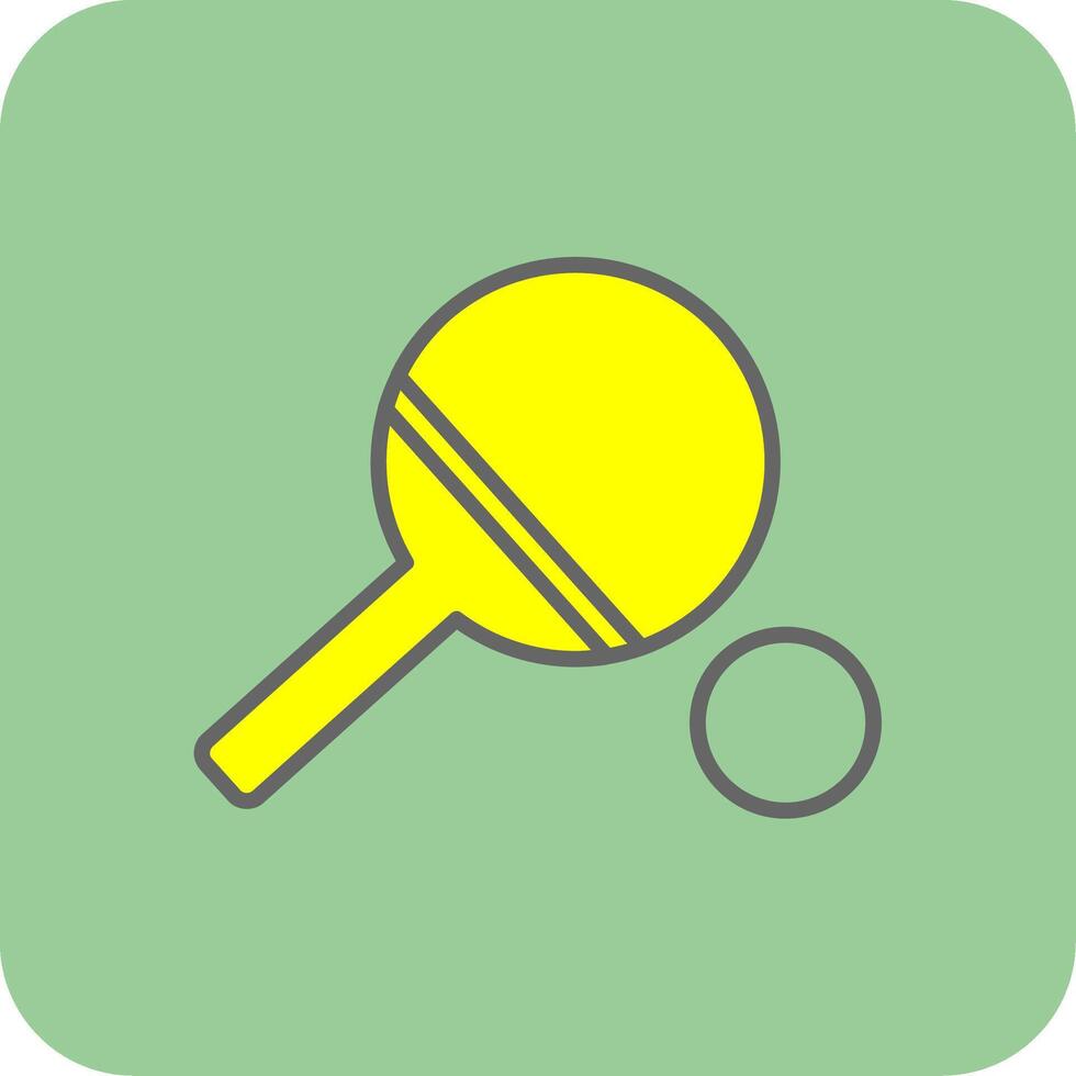 Table Tennis Filled Yellow Icon vector