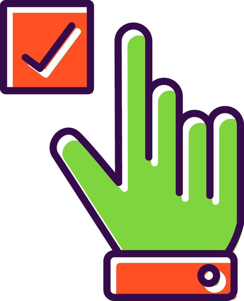 Hand Correct filled Design Icon vector