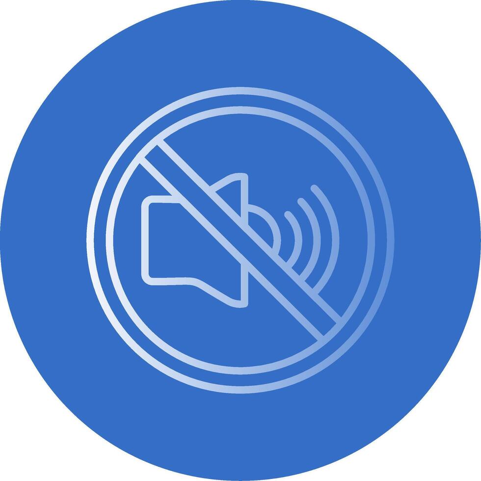 No Sound Flat Bubble Icon vector