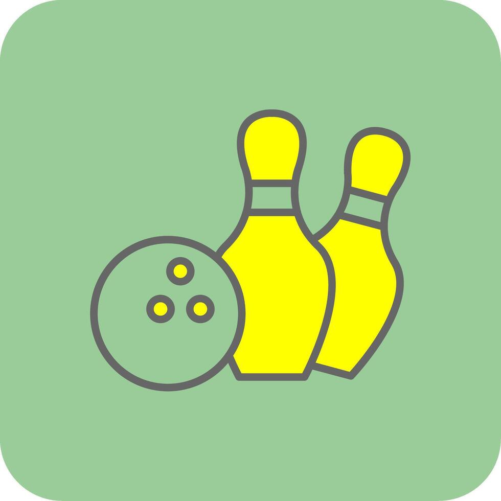 Bowling Filled Yellow Icon vector