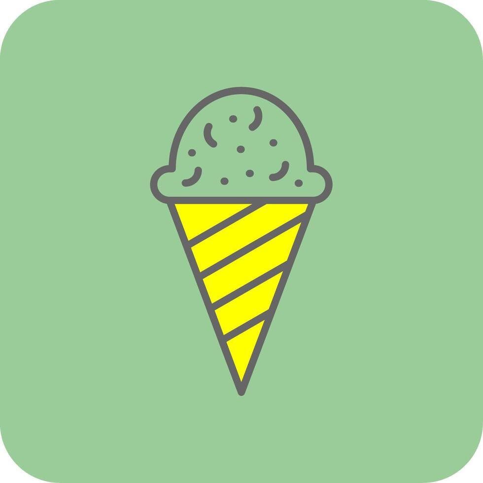 Icecream Filled Yellow Icon vector