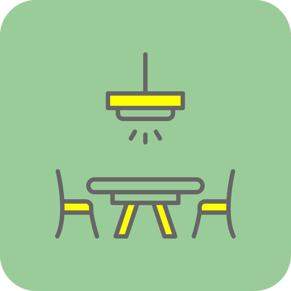 Dinner Table Filled Yellow Icon vector