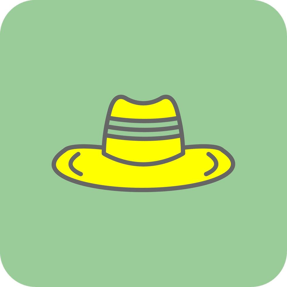 Cowboy Hat Filled Yellow Icon vector