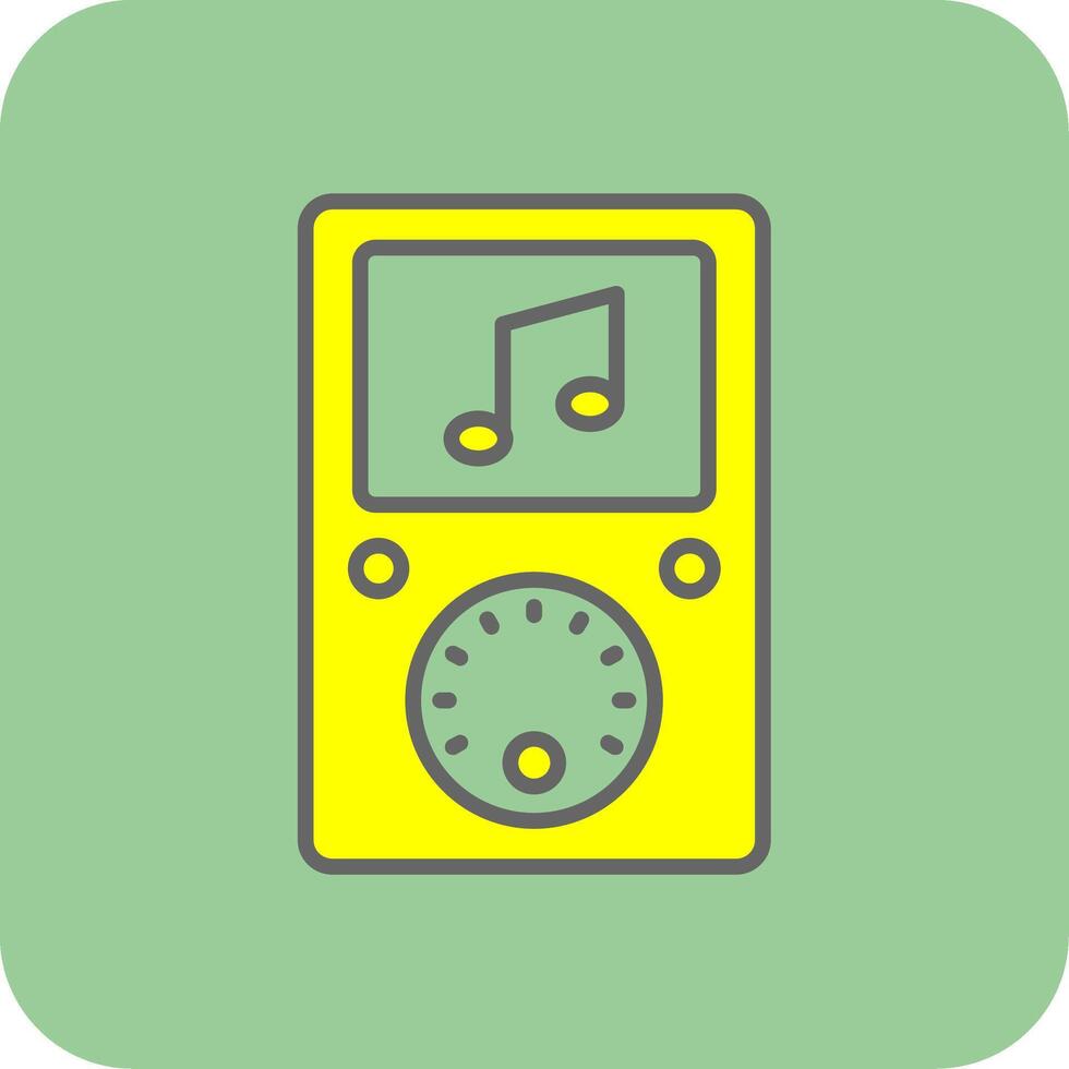Music Player Filled Yellow Icon vector