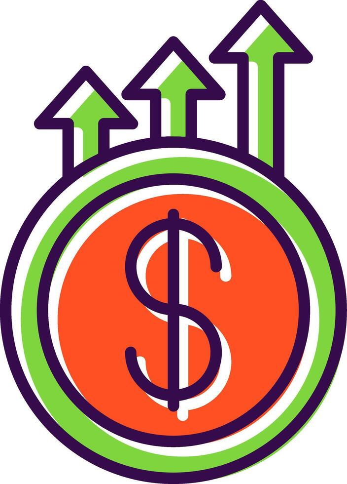 Earning Growth filled Design Icon vector