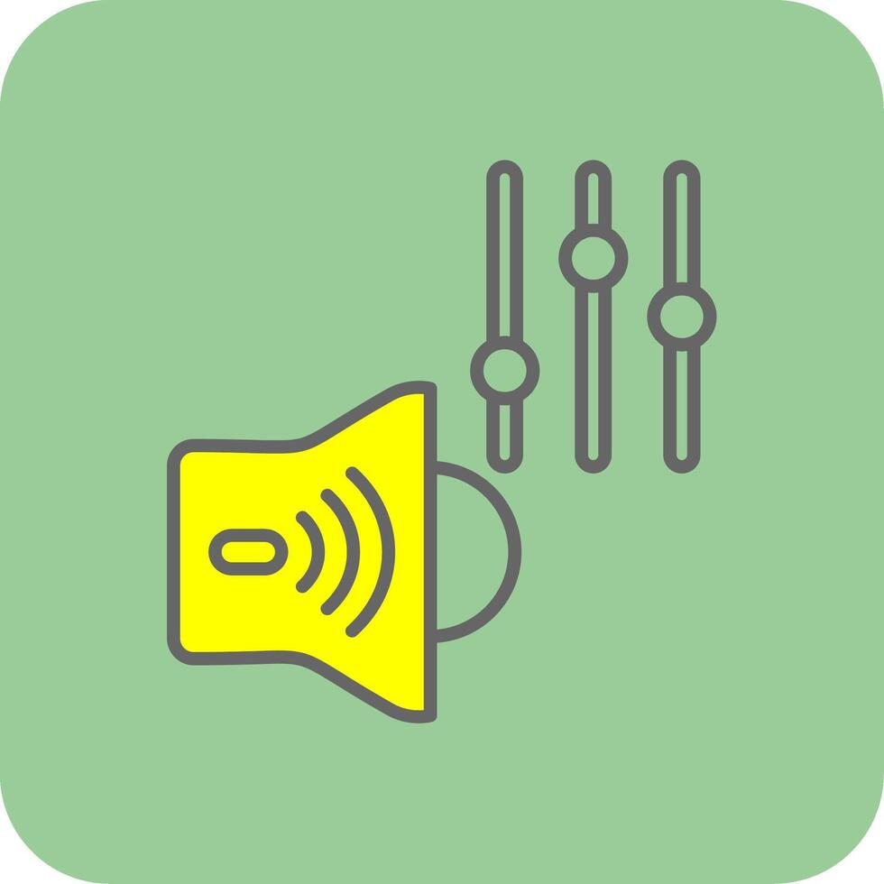 Volume Control Filled Yellow Icon vector