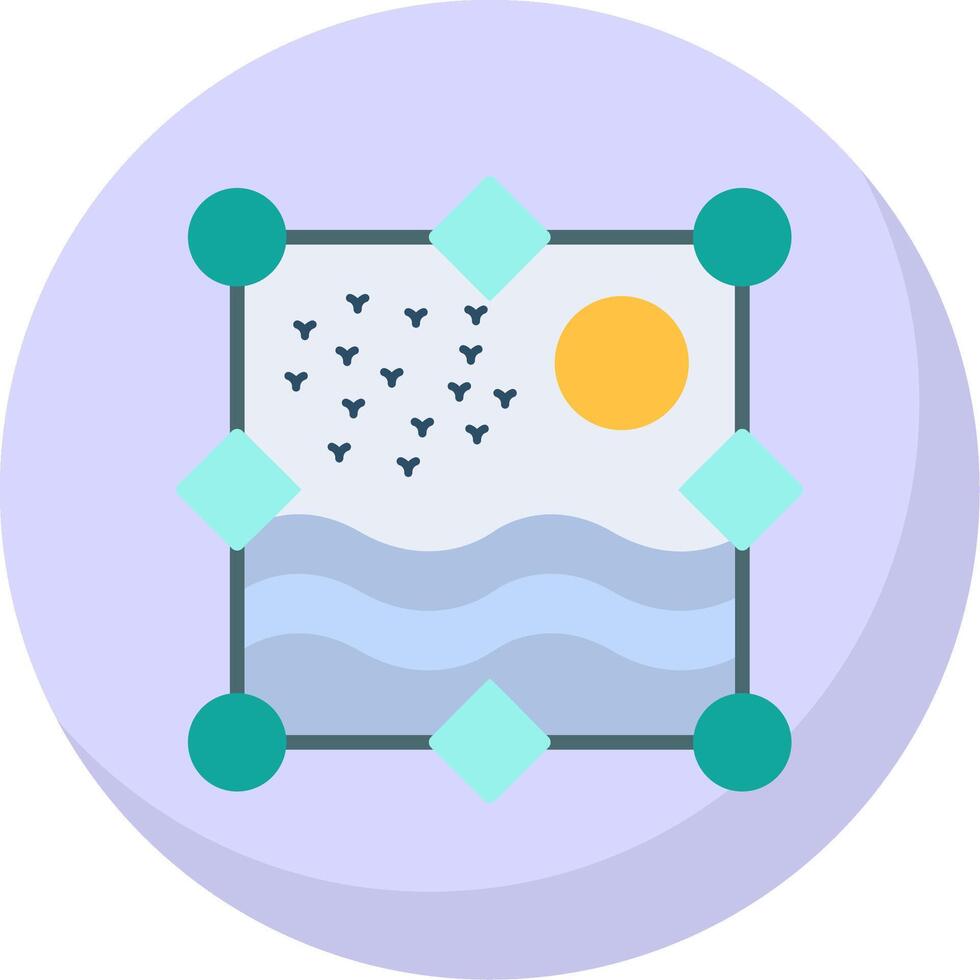 Photo Gallery Flat Bubble Icon vector