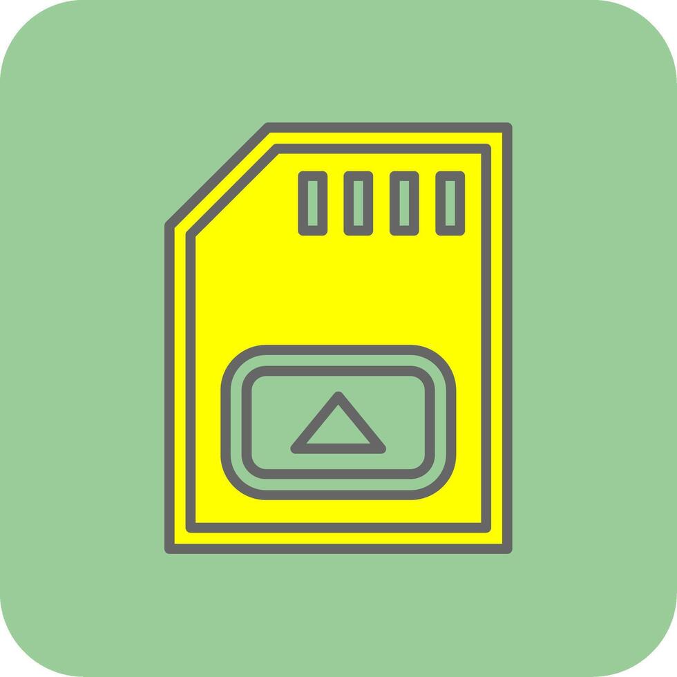 memoria tarjeta lleno amarillo icono vector
