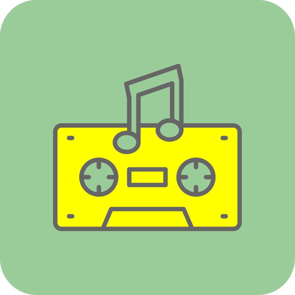 Cassette Filled Yellow Icon vector