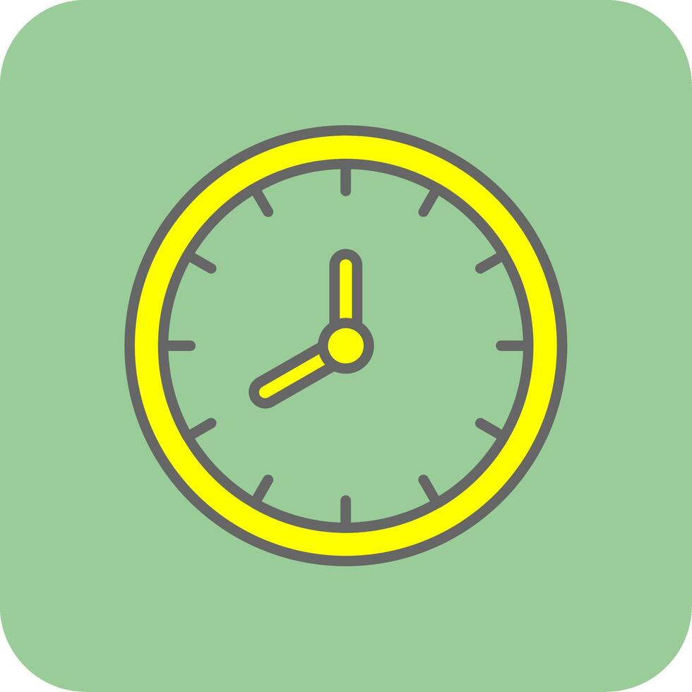 Clock Filled Yellow Icon vector