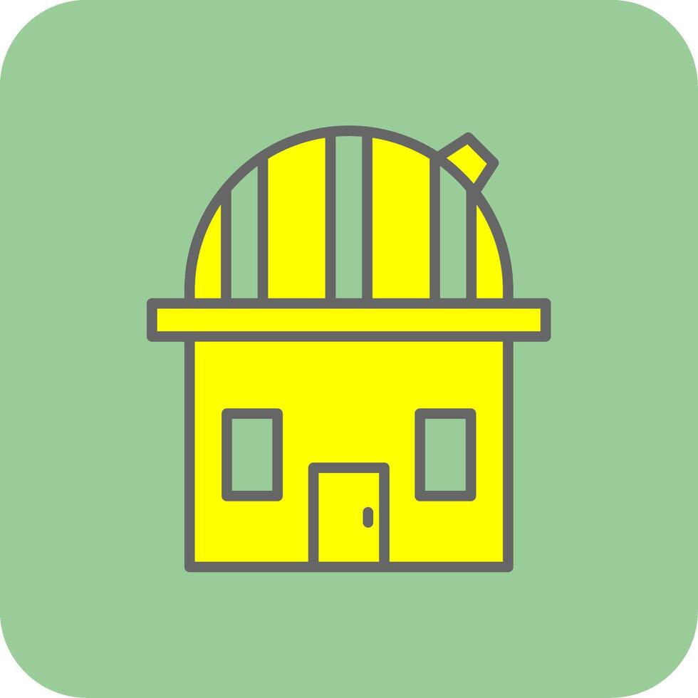 Observatory Filled Yellow Icon vector