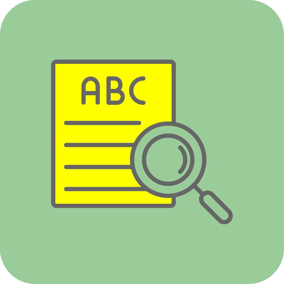 Spell Check Filled Yellow Icon vector