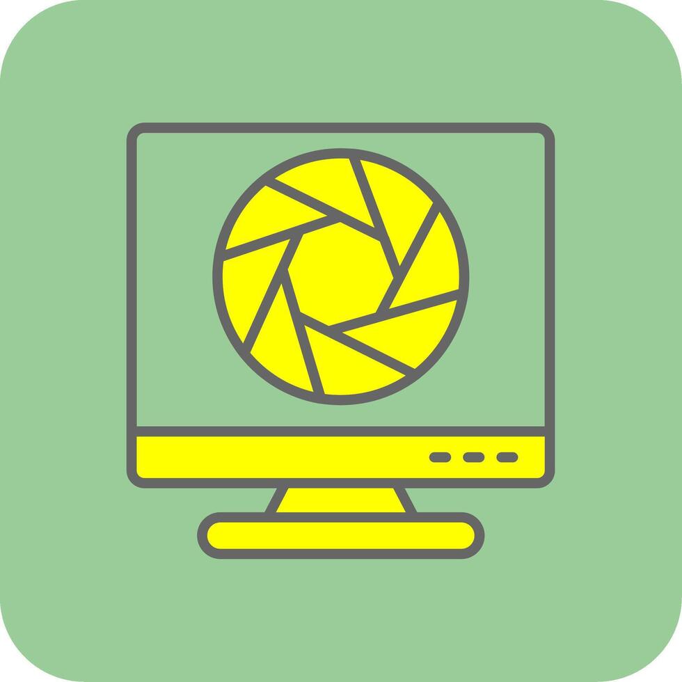 Shutter Filled Yellow Icon vector