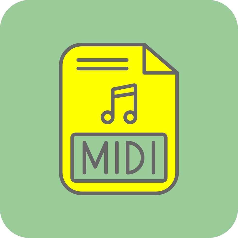 Midi Filled Yellow Icon vector