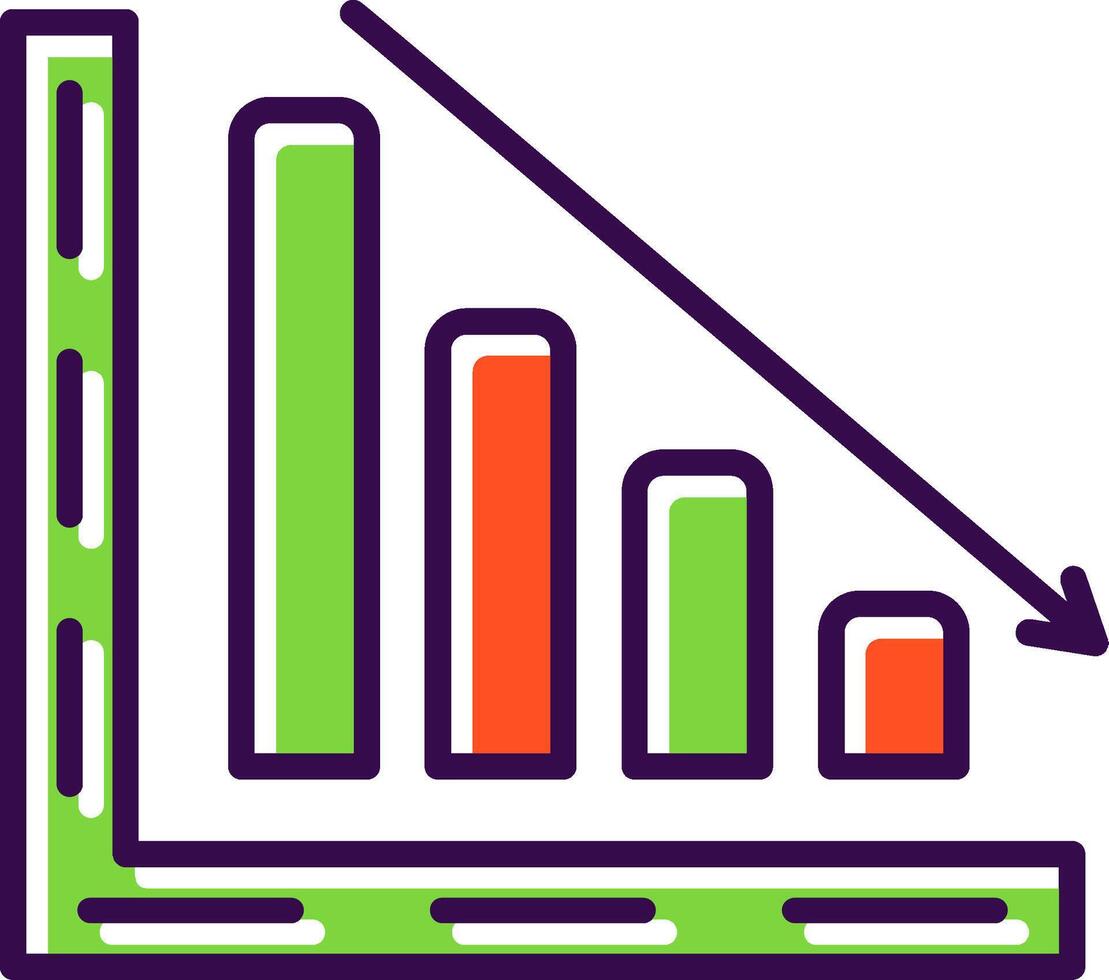 Bar Chart filled Design Icon vector