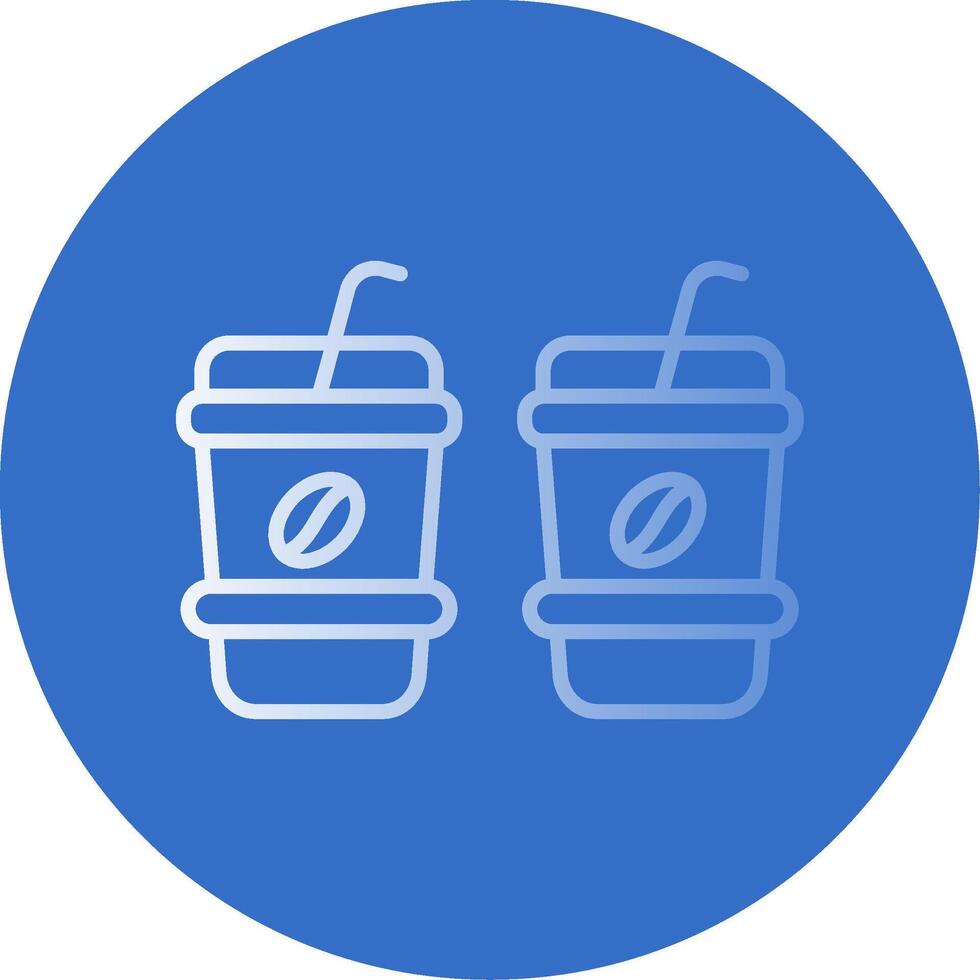 Coffee Cups Flat Bubble Icon vector