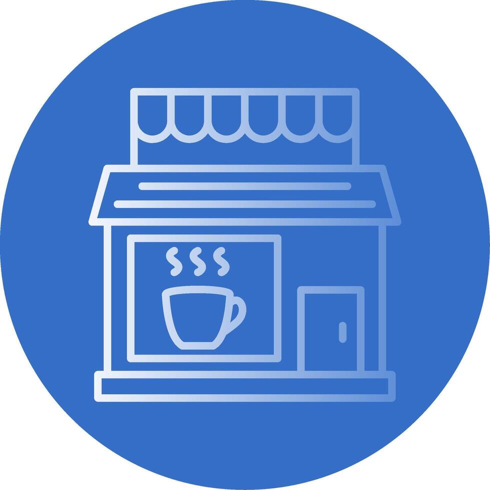 Coffee Shop Flat Bubble Icon vector