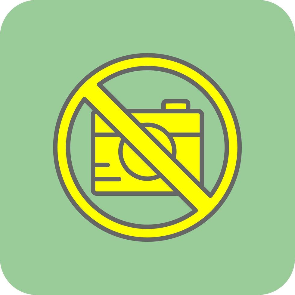 No Photo Filled Yellow Icon vector