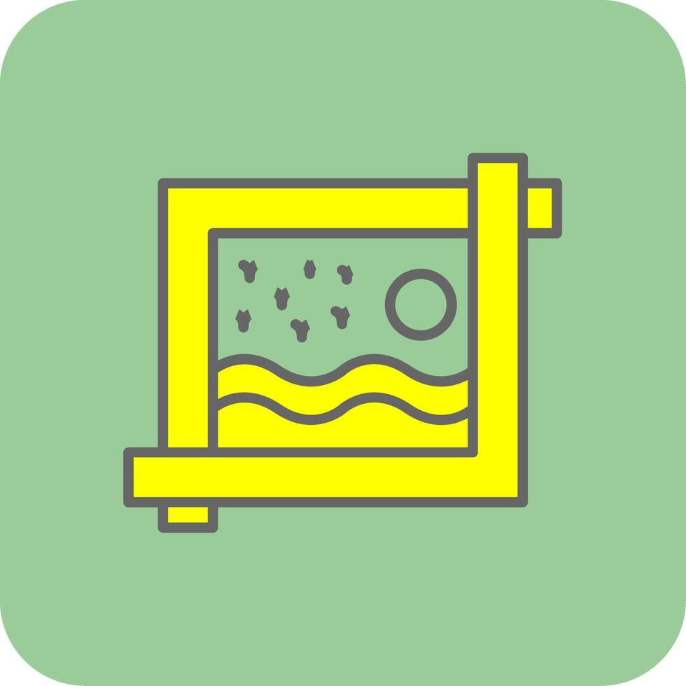 Crop Tool Filled Yellow Icon vector
