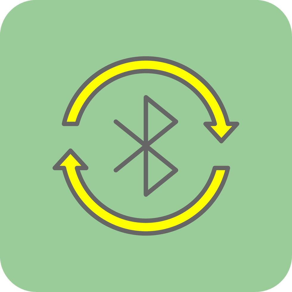 Bluetooth Filled Yellow Icon vector