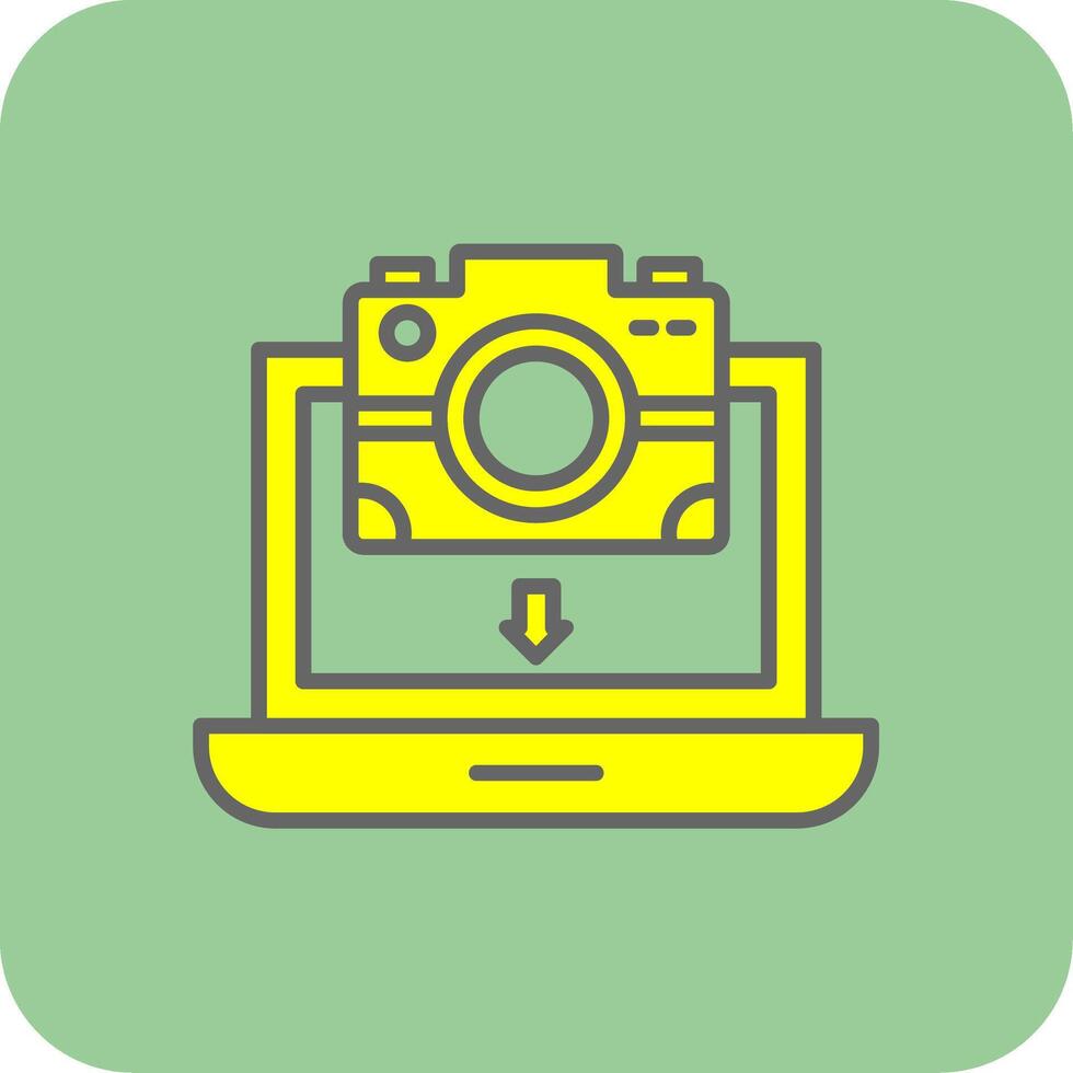 Pictures Filled Yellow Icon vector