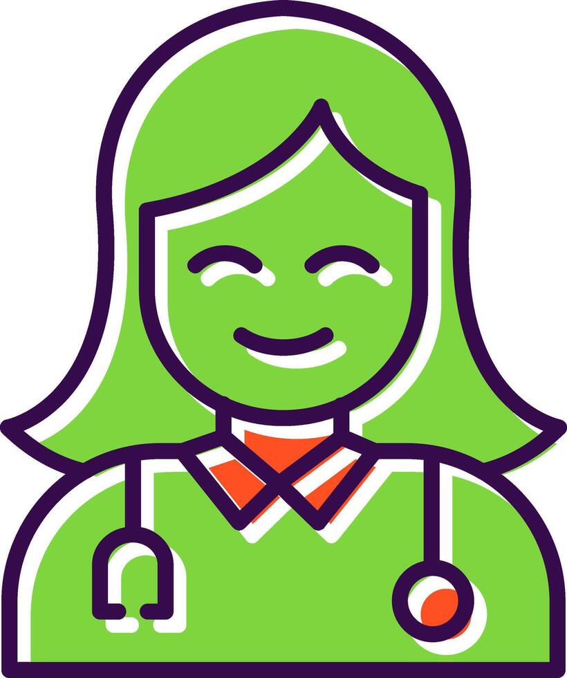 Female Doctor filled Design Icon vector