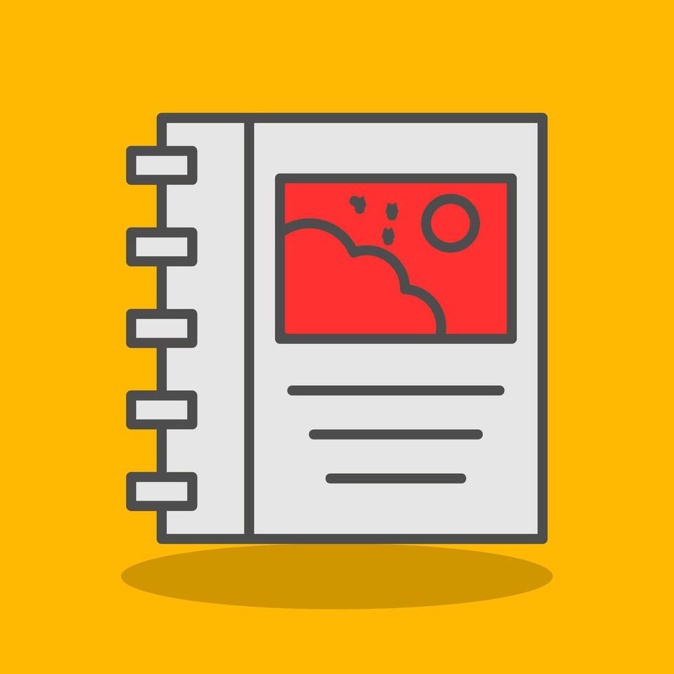 Photo Album Filled Shadow Icon vector