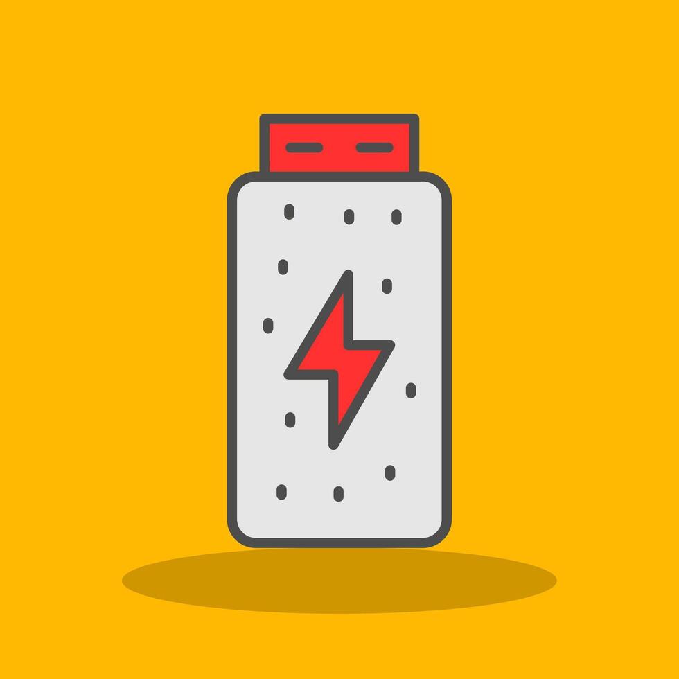Battery Status Filled Shadow Icon vector