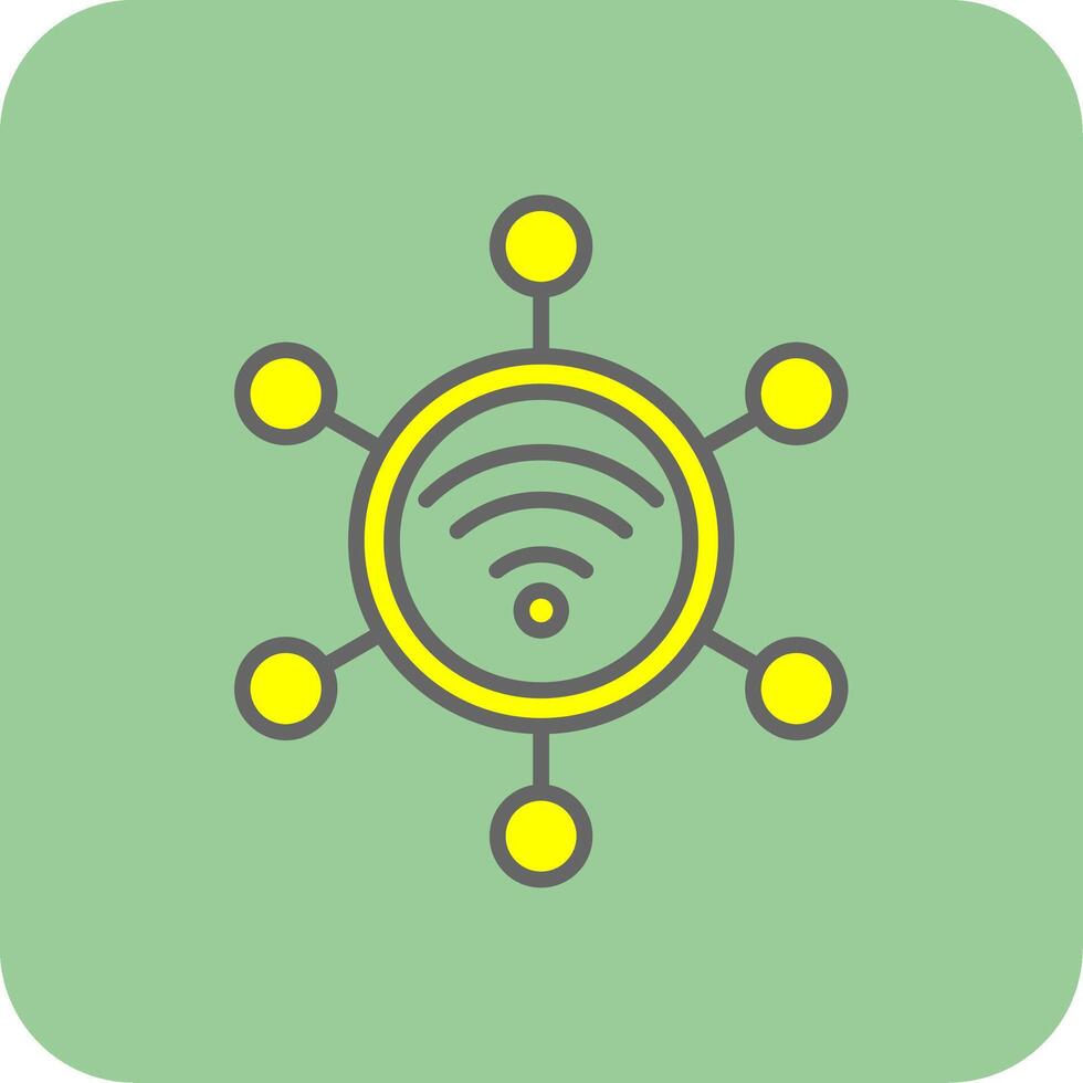 Connection Filled Yellow Icon vector