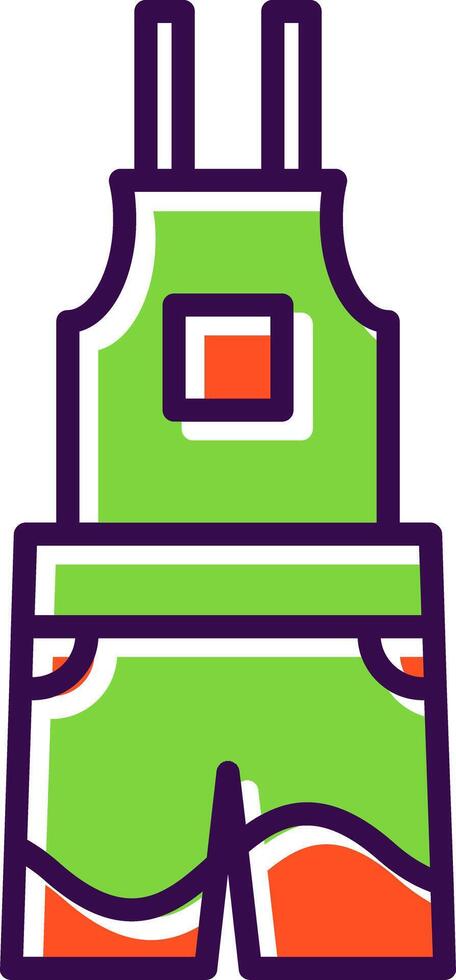 Dungarees filled Design Icon vector