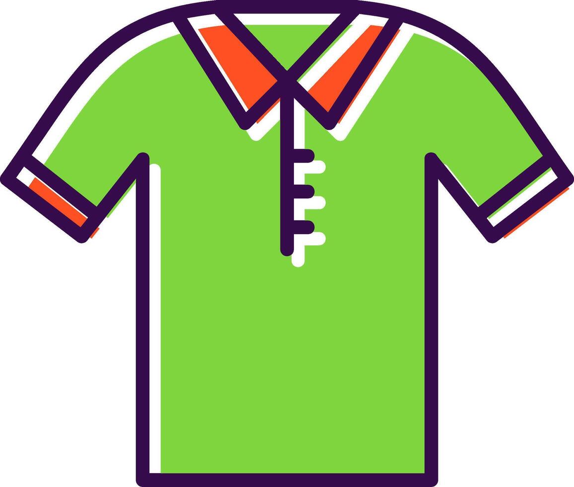 Polo Shirt filled Design Icon vector