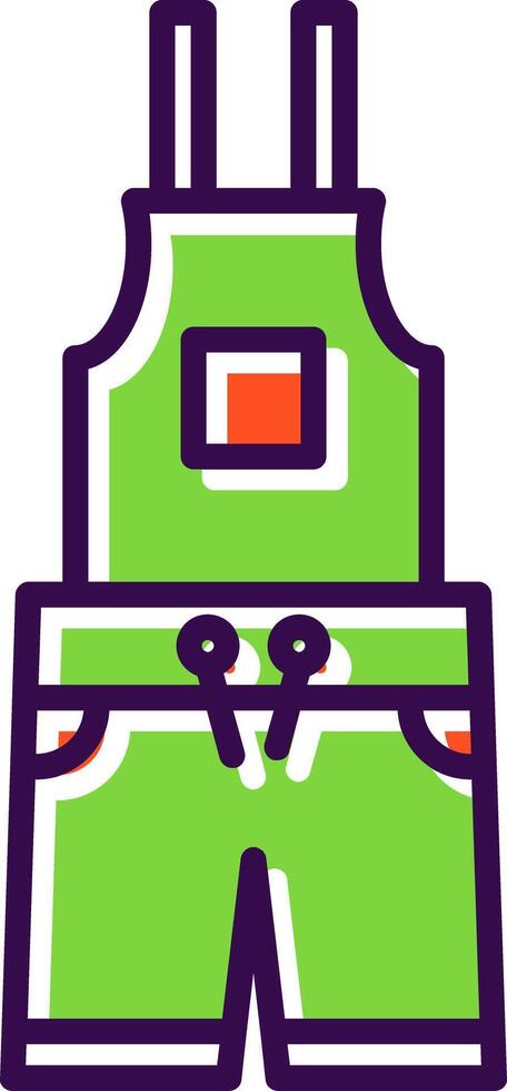 Dungarees filled Design Icon vector