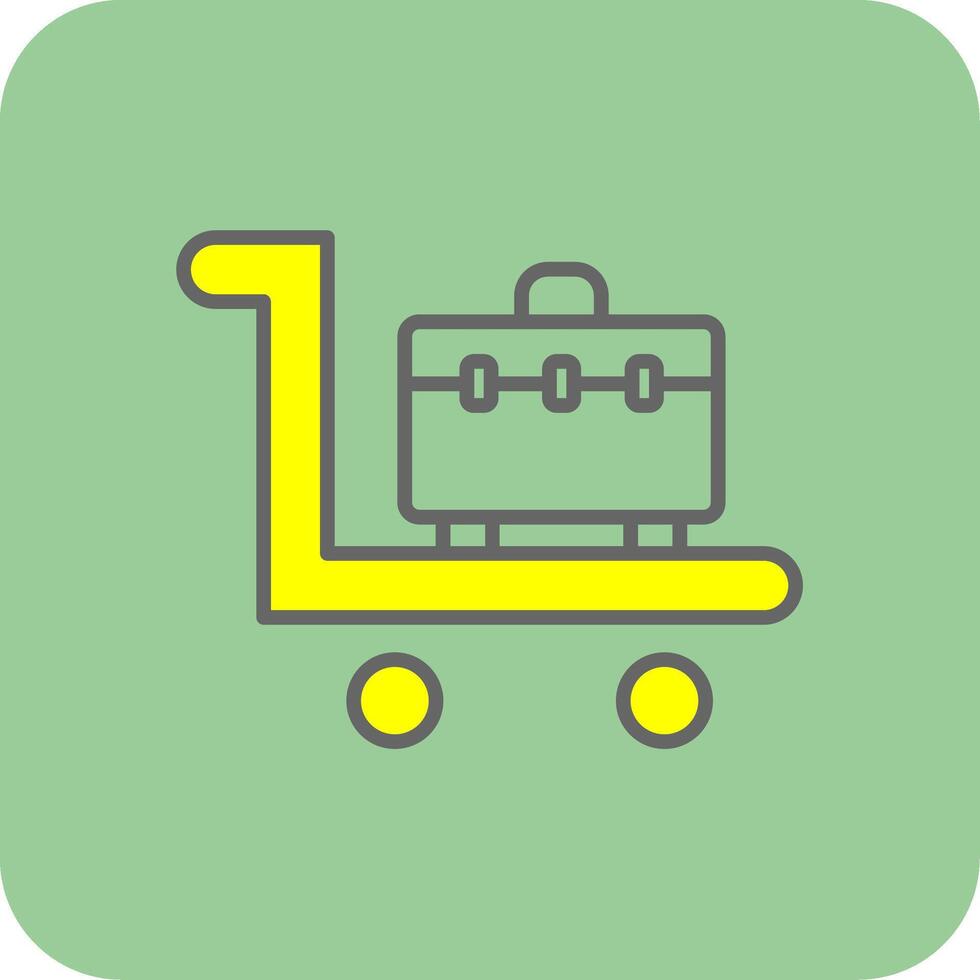 Trolley Filled Yellow Icon vector