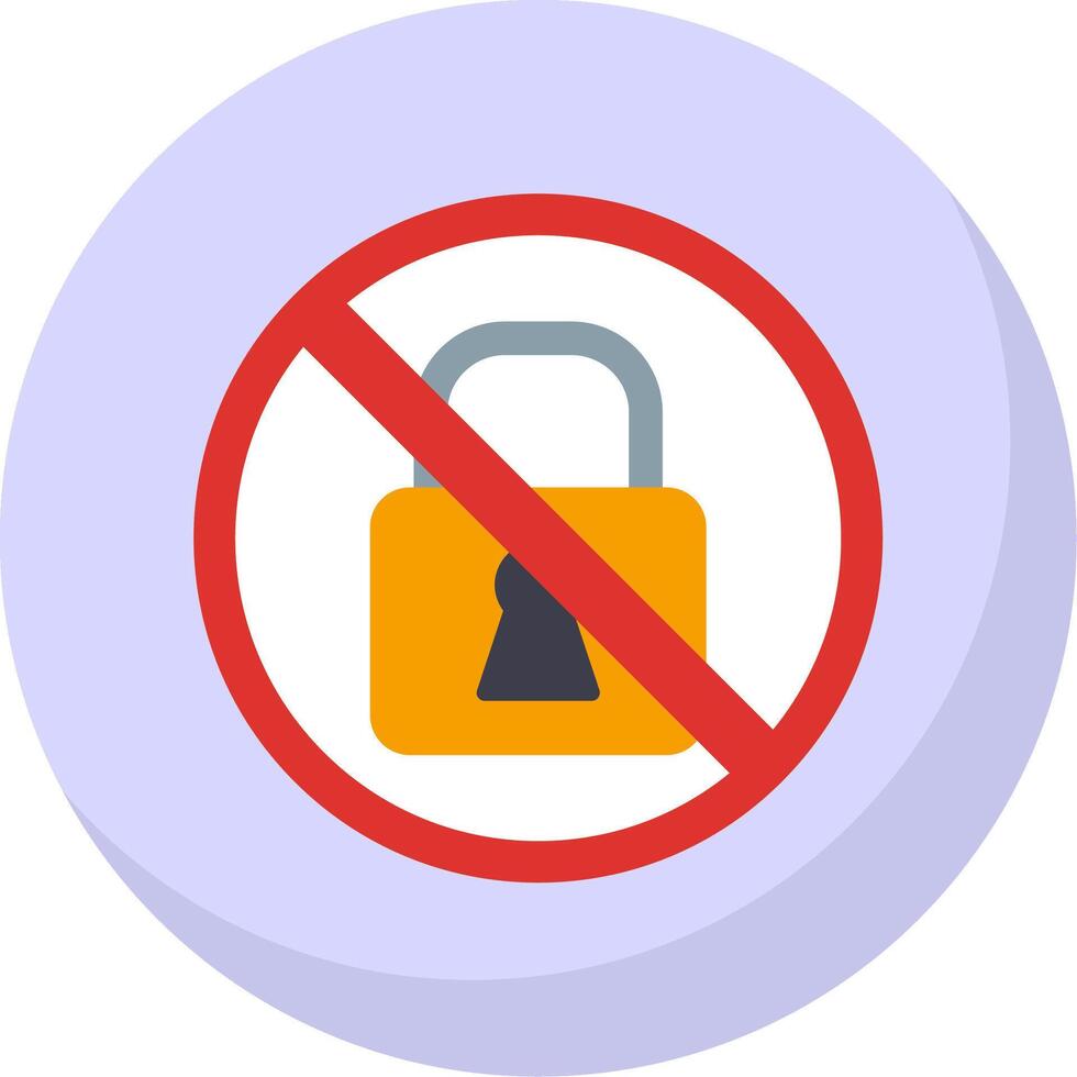 prohibido firmar plano burbuja icono vector