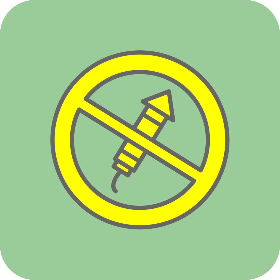 No Firework Filled Yellow Icon vector