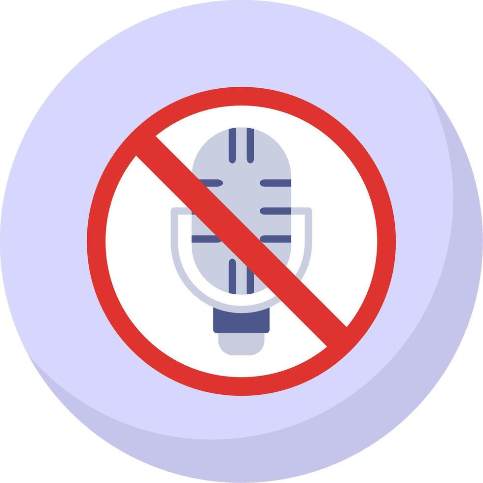 No Microphone Flat Bubble Icon vector