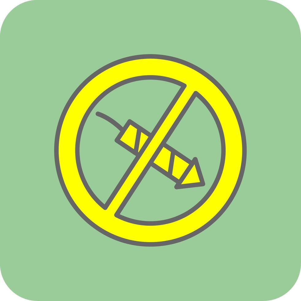 No Firework Filled Yellow Icon vector