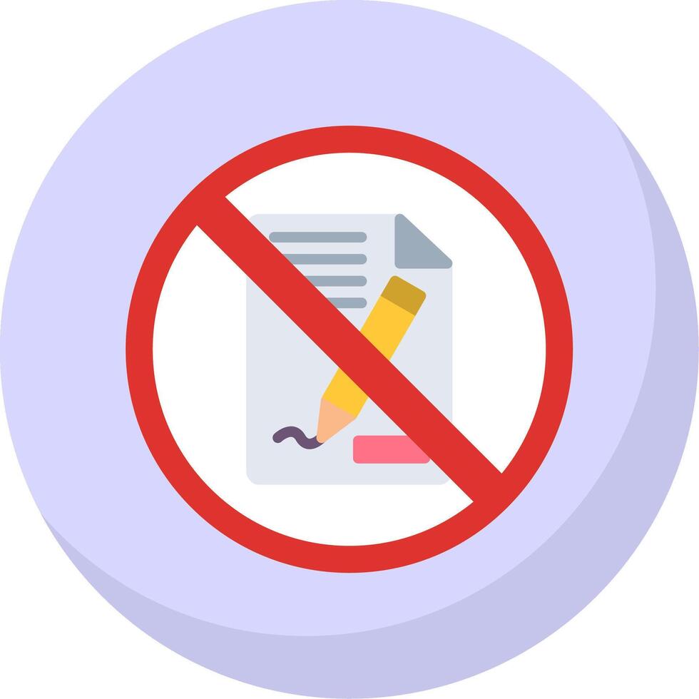 Prohibited Sign Flat Bubble Icon vector