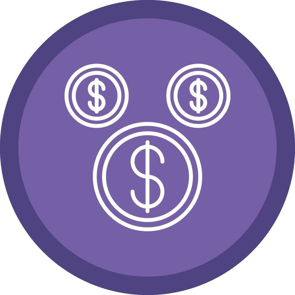 Coins Line Multi Circle Icon vector