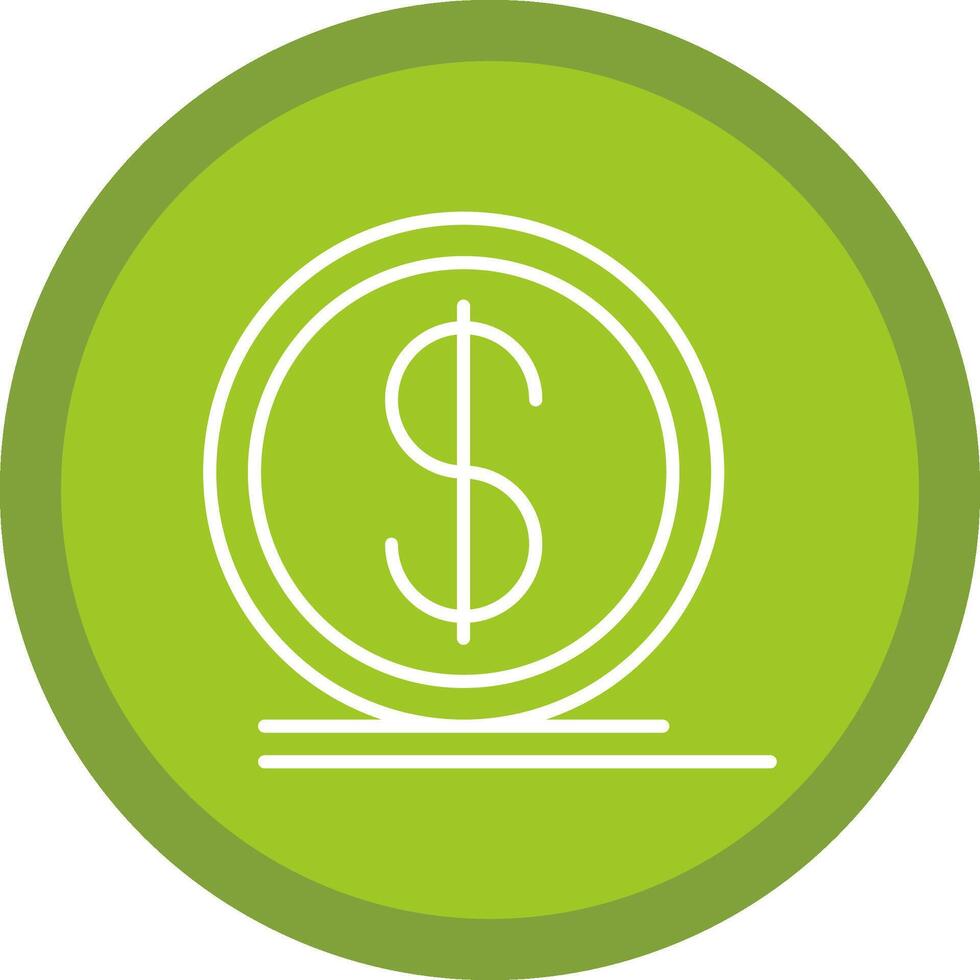 Dollar Coin Line Multi Circle Icon vector