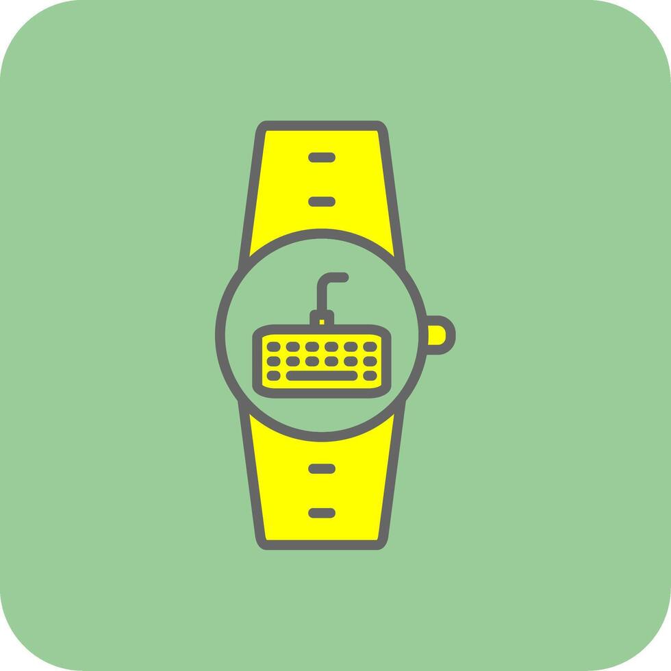 Keyboard Filled Yellow Icon vector
