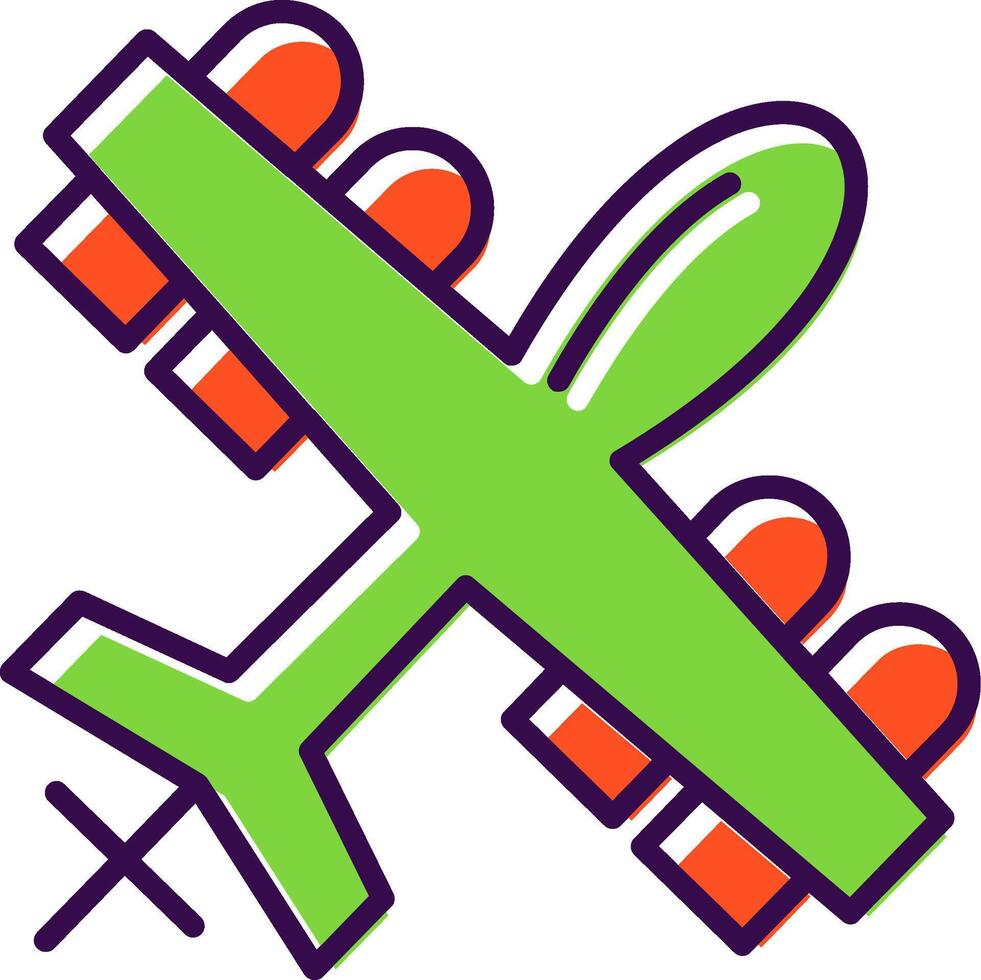 Military Drone filled Design Icon vector