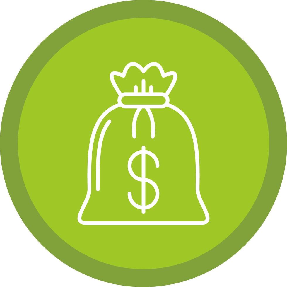 Bag Of Money Line Multi Circle Icon vector