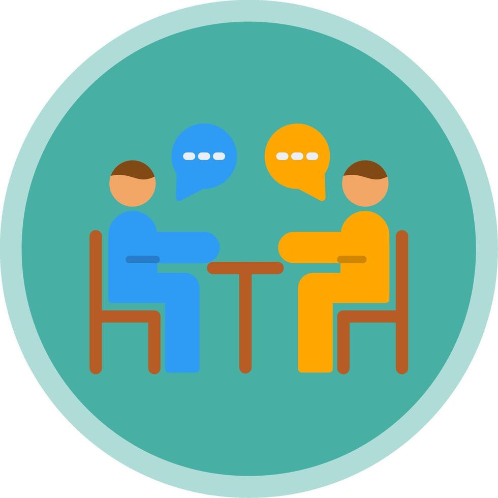 Business Meeting Flat Multi Circle Icon vector