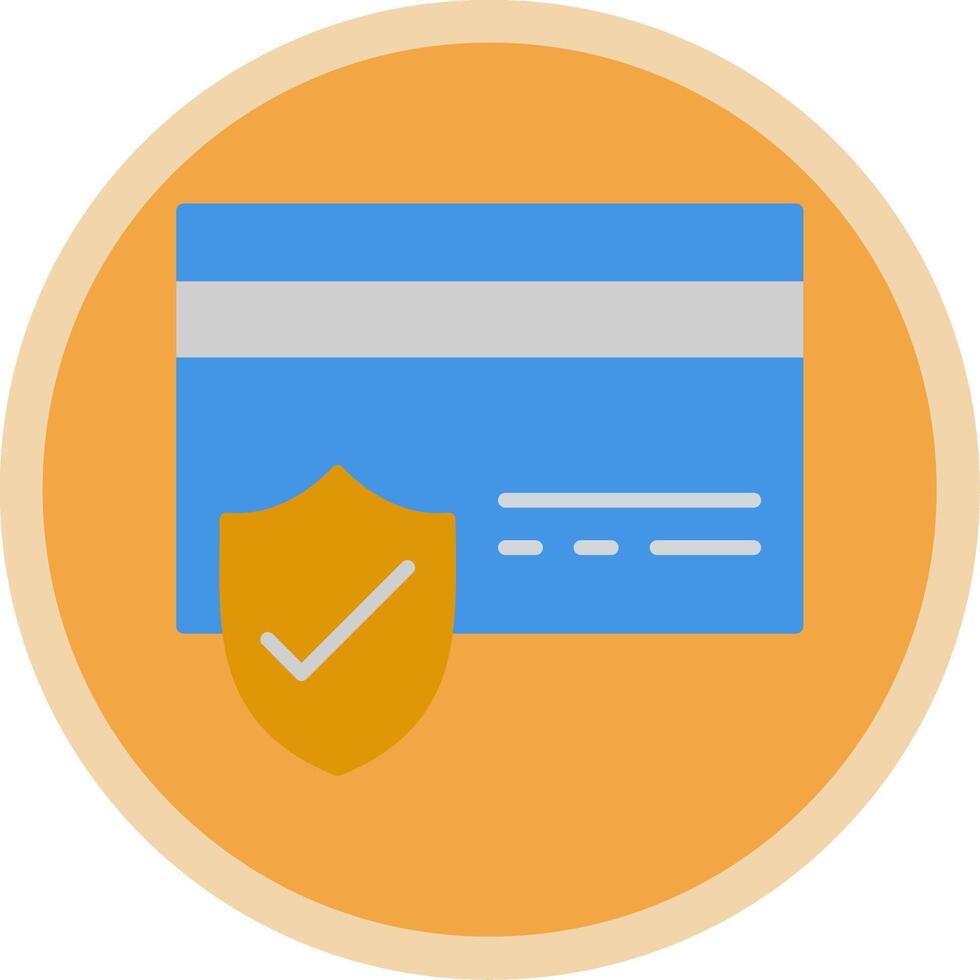 Secure Payments Flat Multi Circle Icon vector