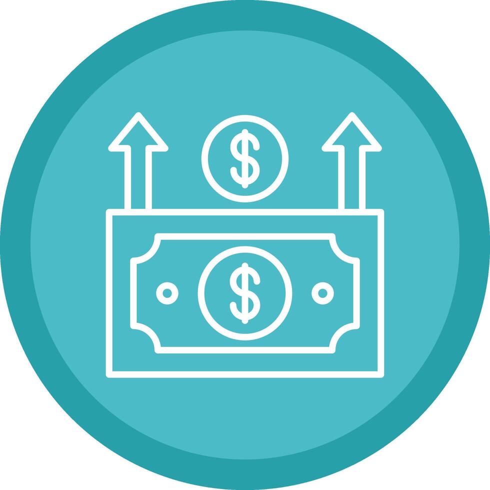 Money Growth Line Multi Circle Icon vector