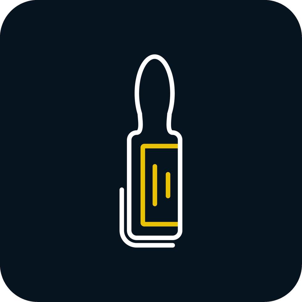 Ampoule Line Red Circle Icon vector